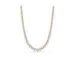 Yellow gold Round Diamond Tennis Necklace with Three-Prong Setting_1