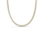 Yellow gold Round Diamond Tennis Necklace_8