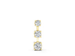 Yellow gold Round Diamond Triple Bar Pendant with Four-Prong Setting