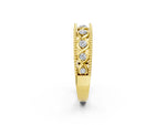 Yellow gold Round Diamond Twist Milgrain Band with Bezel Setting_2