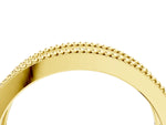 Yellow gold Round Diamond Twist Milgrain Band with Bezel Setting_4