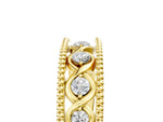 Yellow gold Round Diamond Twist Milgrain Band with Bezel Setting_5