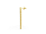 Yellow gold Round Diamond U-Shaped Drop Earrings_1