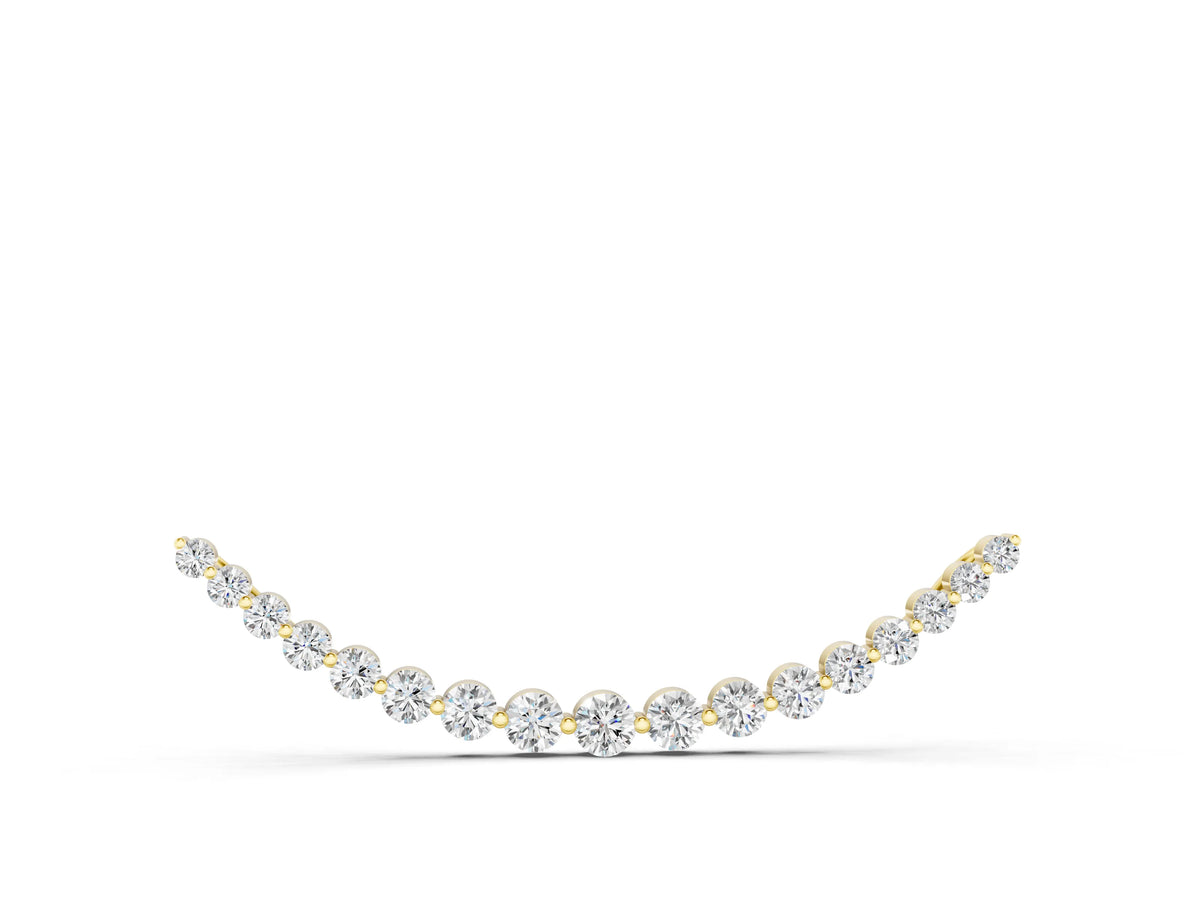 Yellow gold Round Diamond V-Prong Bar Pendant