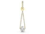Yellow gold Round Diamond V-Prong Pavé Pendant