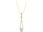Yellow gold Round Diamond V-Prong Pavé Pendant_1