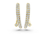 Yellow gold Round Diamond Vega Bypass Hoop Earrings
