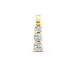Yellow gold Round Diamond Vertical Prong Pendant