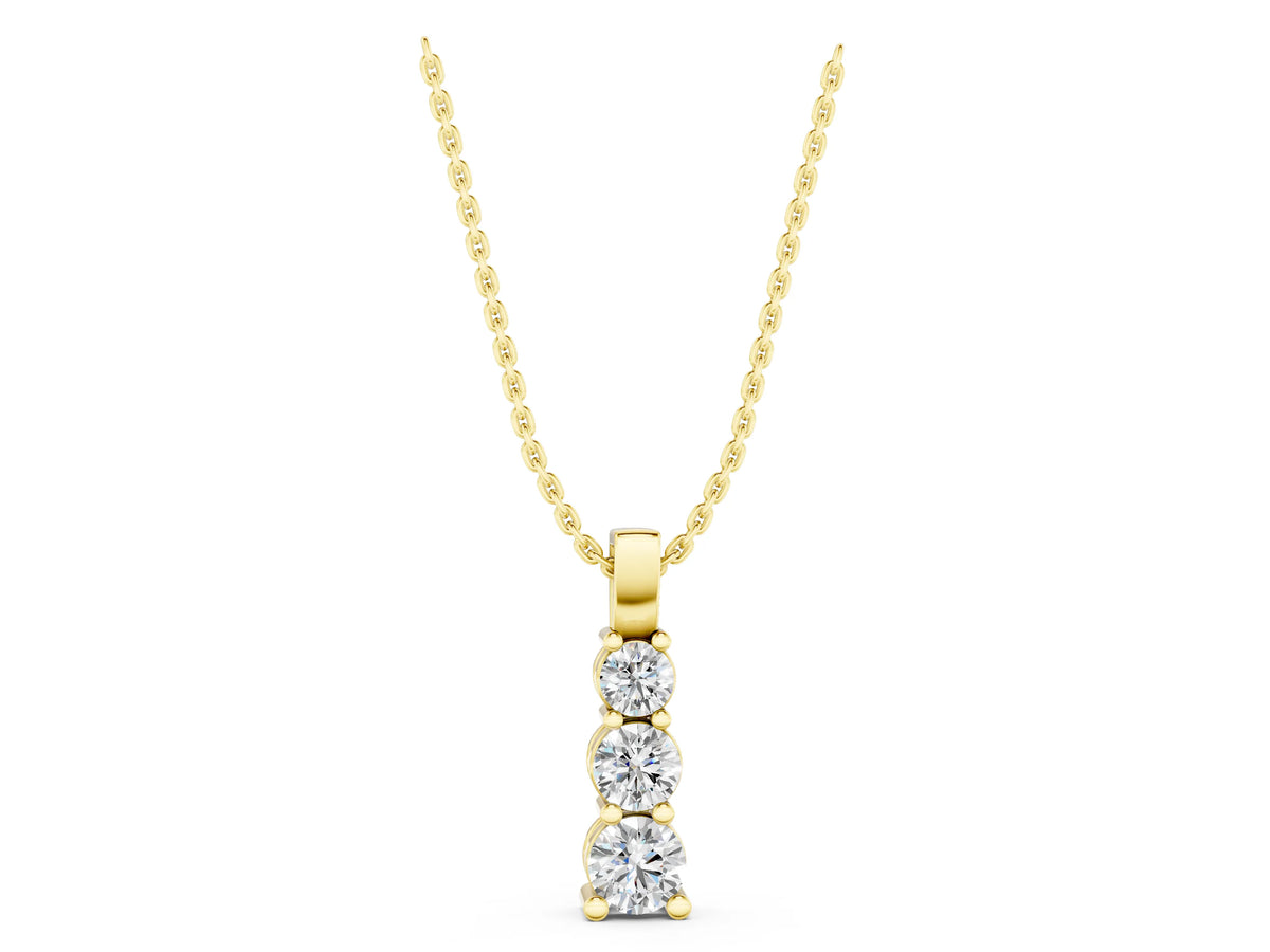 Yellow gold Round Diamond Vertical Prong Pendant_1