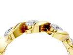 Yellow gold Round Diamond Wave Band with Channel Setting and Shared Prongs_4