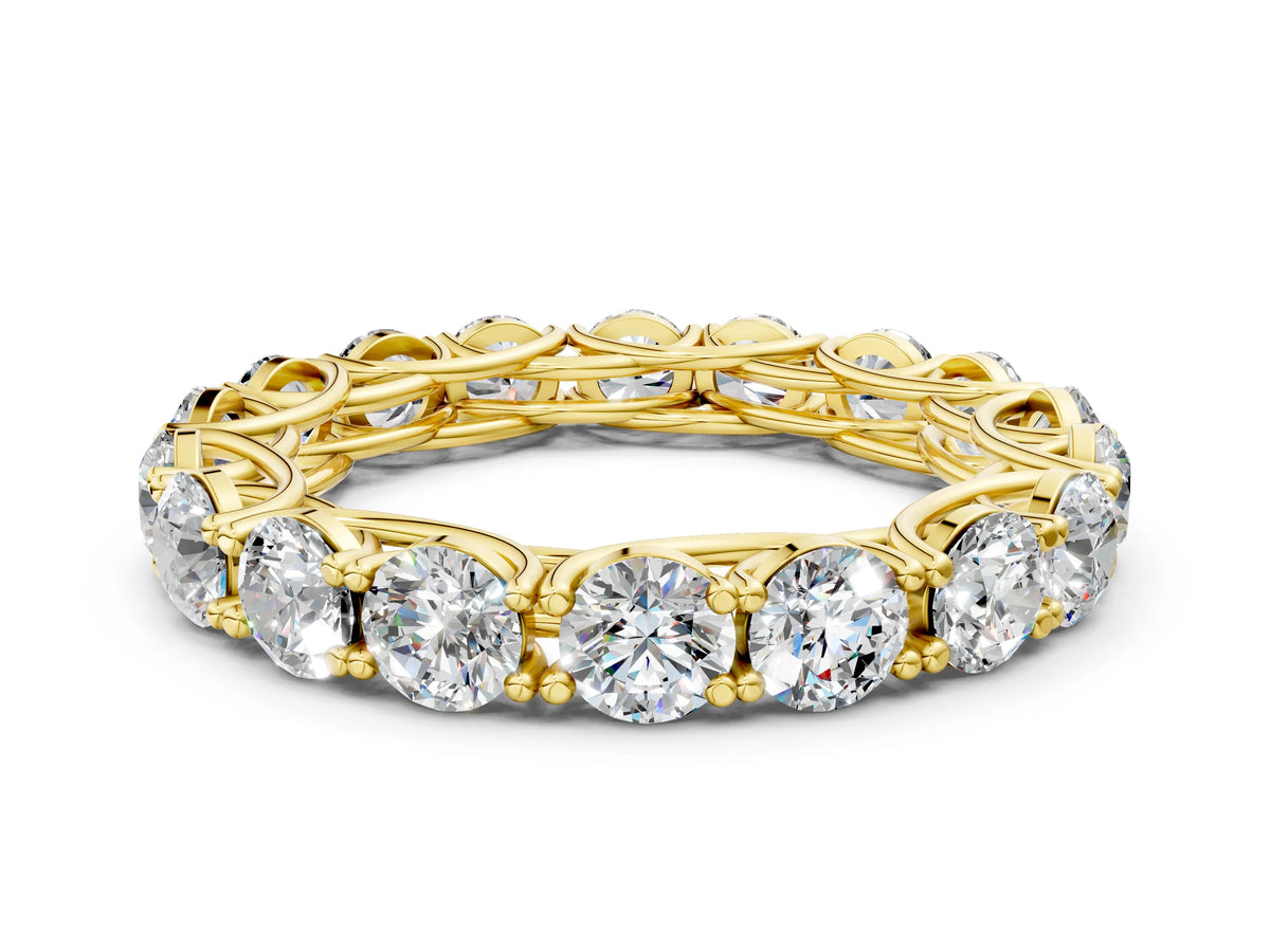Yellow gold Round Diamond Woven Full Eternity Band