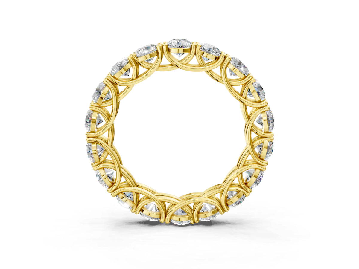 Yellow gold Round Diamond Woven Full Eternity Band_3