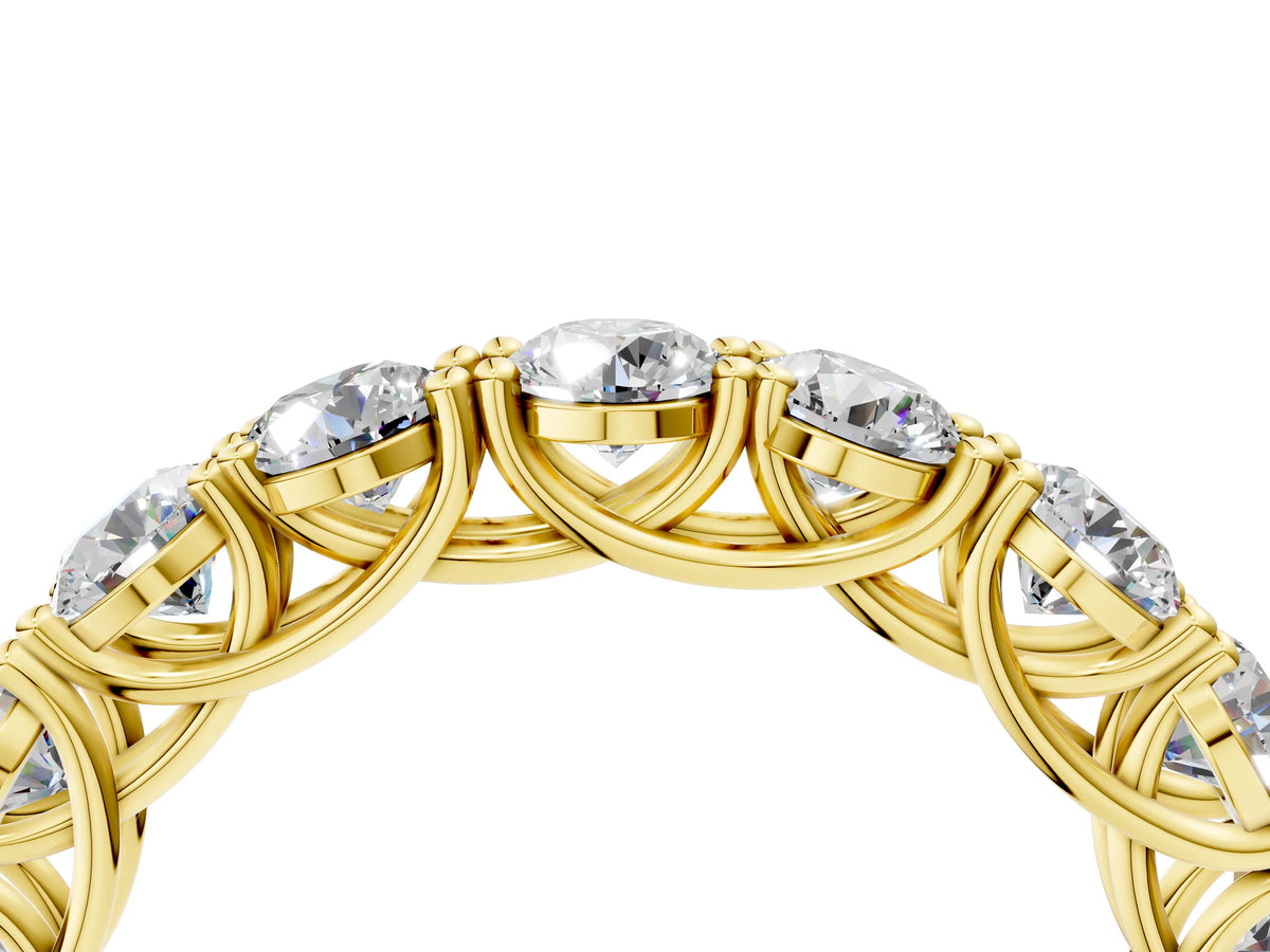 Yellow gold Round Diamond Woven Full Eternity Band_4