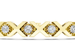 Yellow gold Round Diamond XO Tennis Bracelet with Channel Setting and X Prong_1