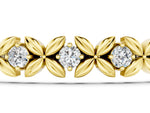 Yellow gold Round Diamond XOXO Tennis Bracelet with Four-Prong Setting_1