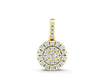 Yellow gold Round Double Halo Diamond Pendant with Pavé Setting