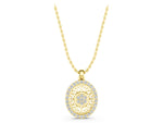 Yellow gold Round Halo Filigree Pendant with Pavé Setting_1