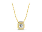 Yellow gold Round Halo Prong-Set Diamond Pendant_1