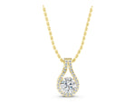 Yellow gold Round Halo Prong-Set Pendant_1