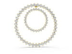 Yellow gold Round Moissanite Double Halo Prong Set Pendant