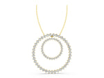 Yellow gold Round Moissanite Double Halo Prong Set Pendant_1