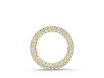 Yellow gold Round Pavé Diamond Circle Pendant