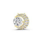 Yellow gold Round Prong-Set Diamond Pavé Pendant