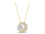 Yellow gold Round Prong-Set Diamond Pavé Pendant_1