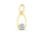 Yellow gold Round Solitaire Bezel Infinity Pendant