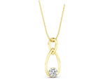 Yellow gold Round Solitaire Bezel Infinity Pendant_1