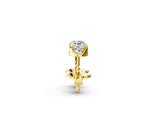 Yellow gold Round Solitaire Diamond Stud Earrings with Four-Prong Basket Setting_2