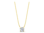 Yellow gold Round Solitaire Pendant with Four-Prong Basket Setting_1