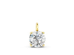 Yellow gold Round Solitaire Pendant with Four-Prong Setting