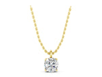 Yellow gold Round Solitaire Pendant with Four-Prong Setting_1