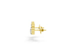 Yellow gold Round and Heart Diamond Petite Ear Climber Earrings_1