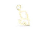 Yellow gold Silver Elephant Heart Pendant
