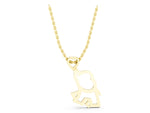 Yellow gold Silver Elephant Heart Pendant_1