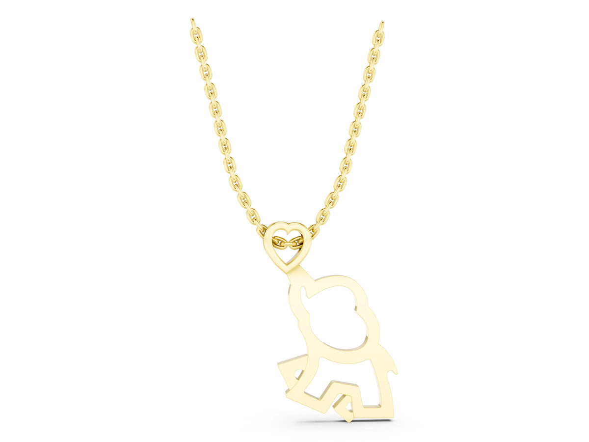 Yellow gold Silver Elephant Heart Pendant_1