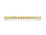Yellow gold Square Channel Set Round Diamond Tennis Bracelet