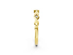 Yellow gold Square Diamond Twist Band with Bezel Setting_2