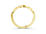 Yellow gold Square Diamond Twist Band with Bezel Setting_3