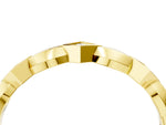 Yellow gold Square Diamond Twist Band with Bezel Setting_4