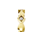 Yellow gold Square Diamond Twist Band with Bezel Setting_5