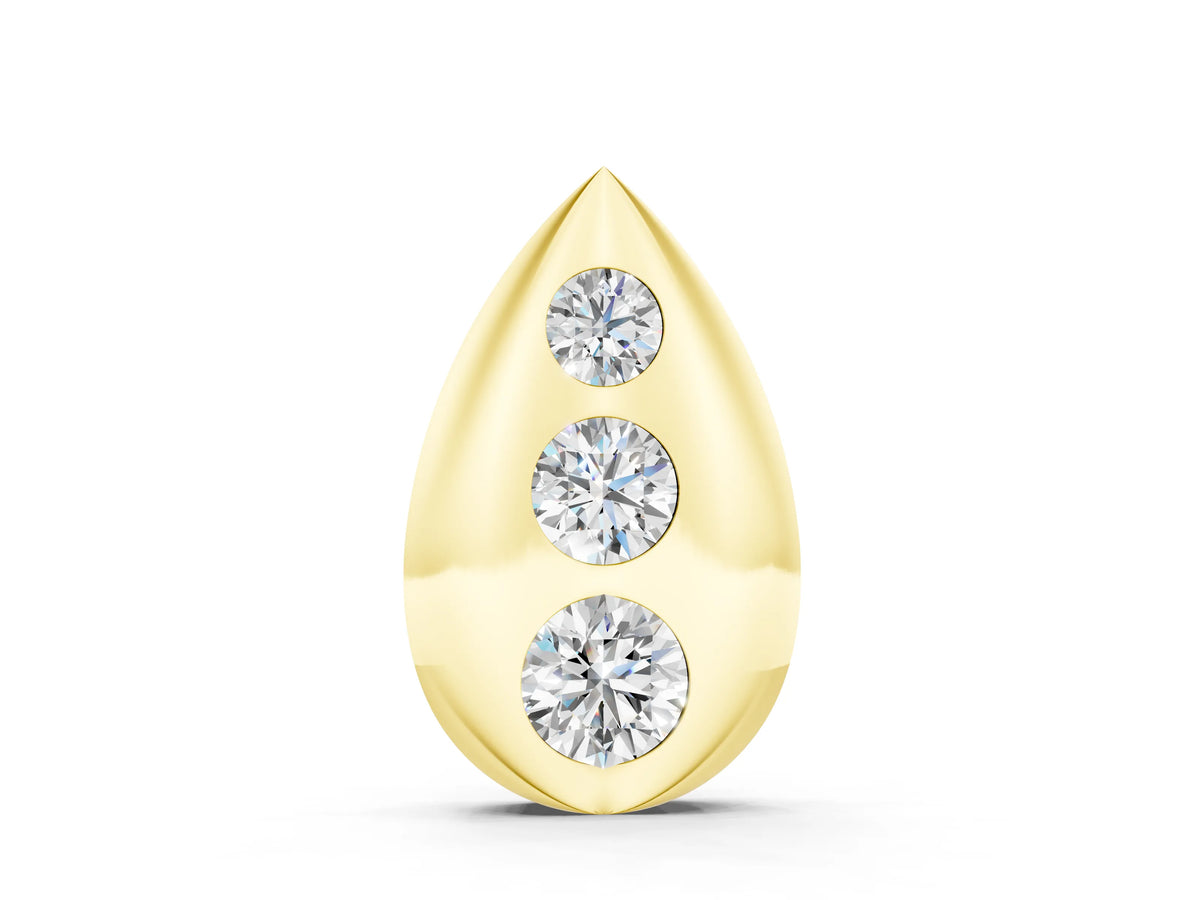 Yellow gold Teardrop Bezel-Set Round Diamond Pendant