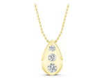 Yellow gold Teardrop Bezel-Set Round Diamond Pendant_1
