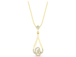 Yellow gold Teardrop Diamond Pavé Pendant with Round Brilliant Cut_1