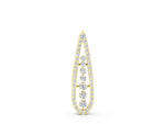 Yellow gold Teardrop Pavé Round Diamond Prong Pendant