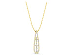 Yellow gold Teardrop Pavé Round Diamond Prong Pendant_1