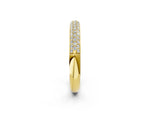 Yellow gold Three-Row Pave Round Diamond Eternity Band with Shared Prong Setting_2