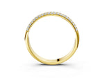 Yellow gold Three-Row Pave Round Diamond Eternity Band with Shared Prong Setting_3